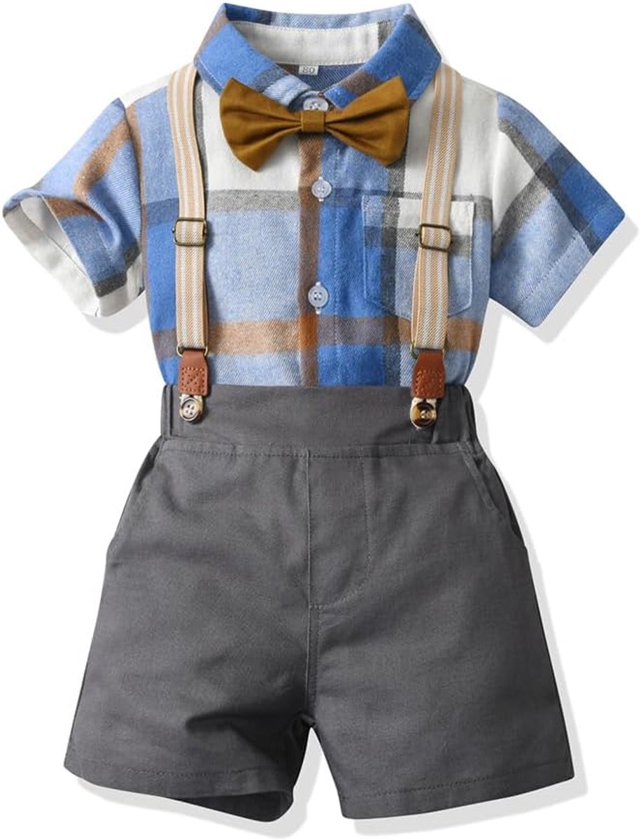 baby jongens heren pak korte mouwen overall hemden bretels broek zomer kinderen peuters pakken