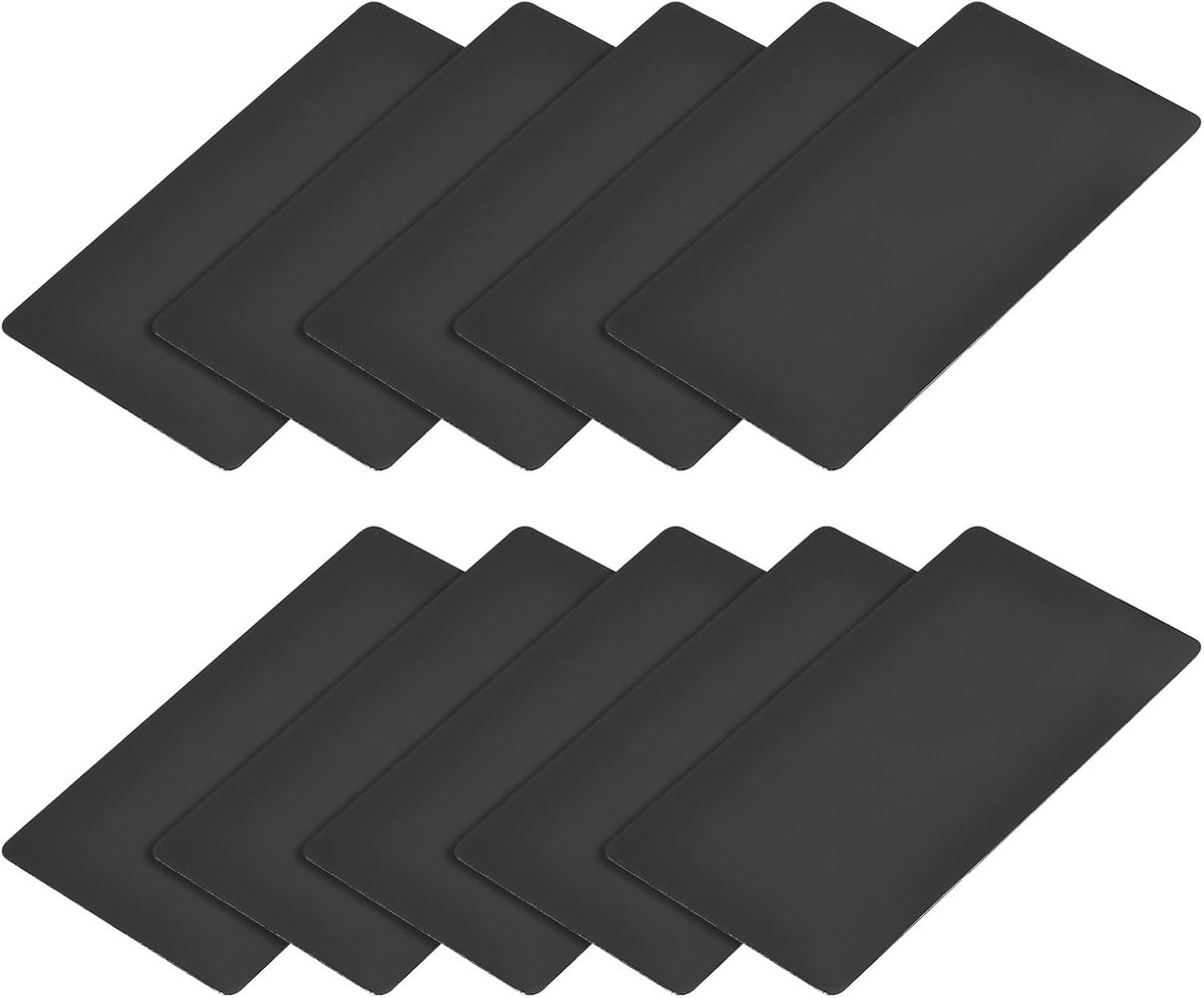 Lege metalen kaart (80 mm x 40 mm x 0,3 mm) 25 stuks geschilderd aluminium naamplaatje - voor huis interieur knutselen signaal gumeren zwart