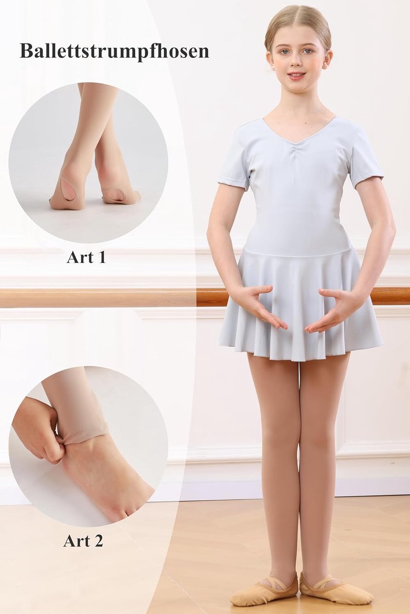 Danspanty's voor Meisjes, Ultra Zachte Overgangspanty's, 1/2 paar Danssokken voor Balletschool en Gymnastiek