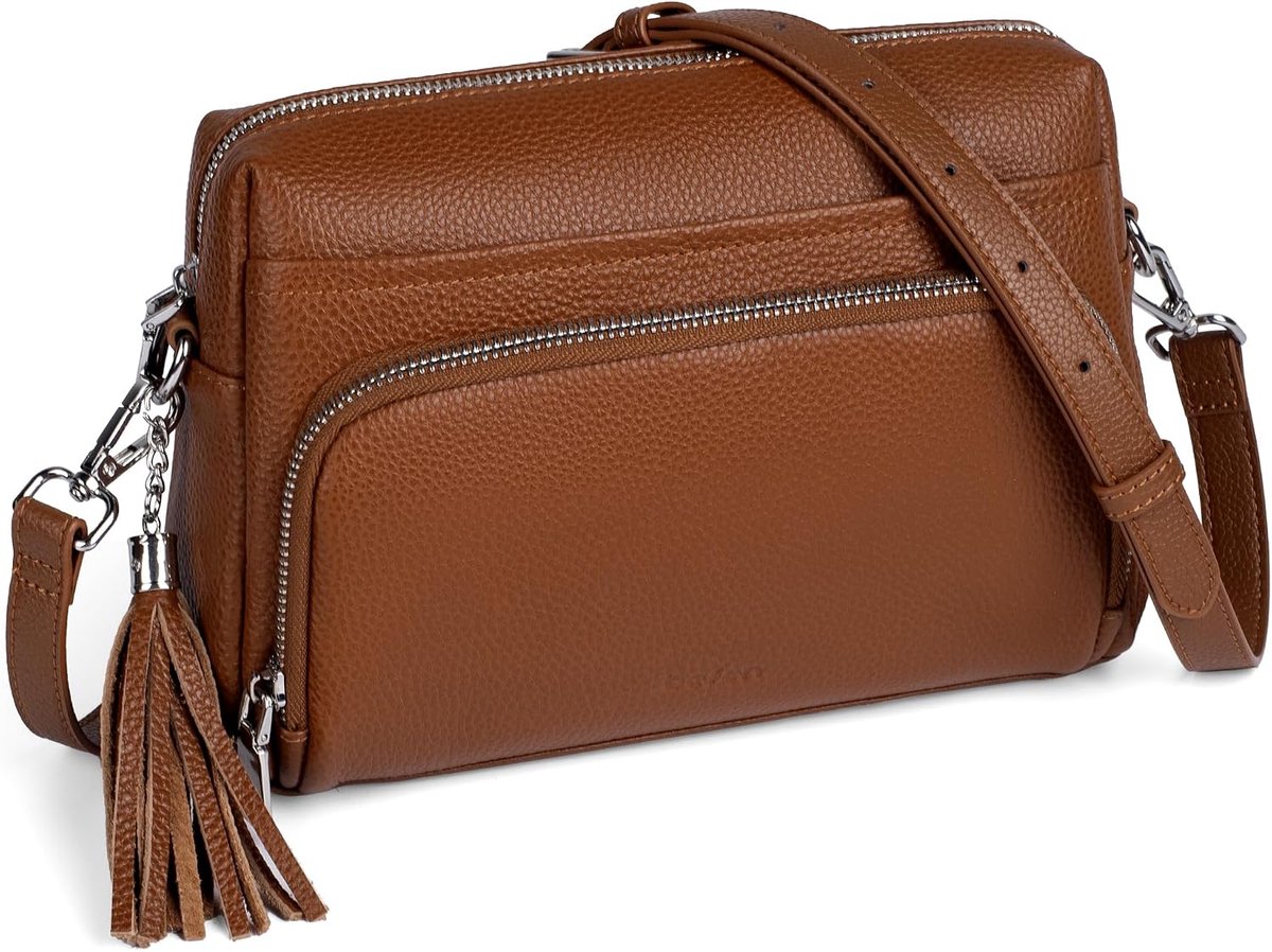 Befen Echt lederen crossbody-handtassen voor dames Kleine crossbody-tassen Handtas met ingebouwde RFID-blokkerende portemonnee