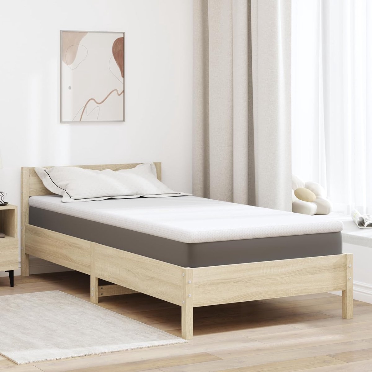 Matraspads wit 120 x 200 cm 100% polyester jacquardstof matrasonderlegger Model4106181