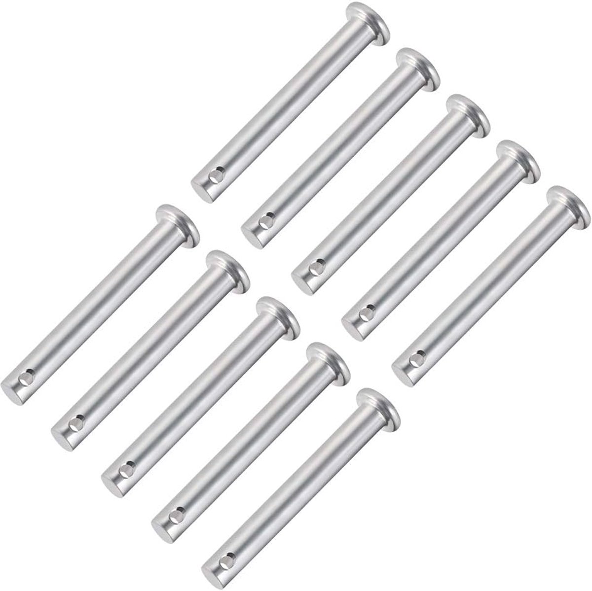 Sourcing map 10 stuks eengat vorkbouten 8 mm x 20 mm platte kop verzinkt staal 6mm x 45mm 10 Pcs