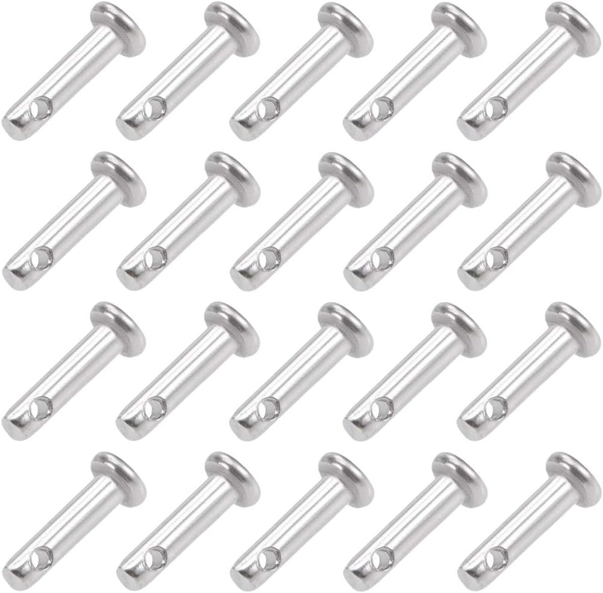 Sourcing map 20 stuks vorkbouten enkel gat platte kop 304 roestvrij staal link scharnierpen 3 mm x 12 mm