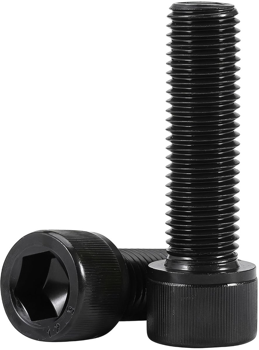 M6 20 mm, zwarte binnenzeskantschroeven, roestvrij staal A2 V2A, volledige schroefdraad, zwart-oxide, met inbussleutel, 25 stuks