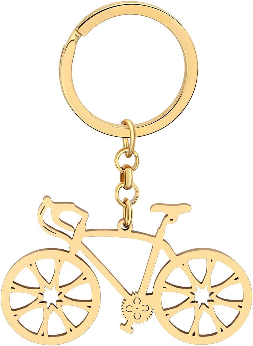 18K Gold Sliver Plated Cool Bike Sleutelhanger Fiets Portemonnee Sleutelhanger Sieraden Voor Vrouwen Fietser Charm Geschenken