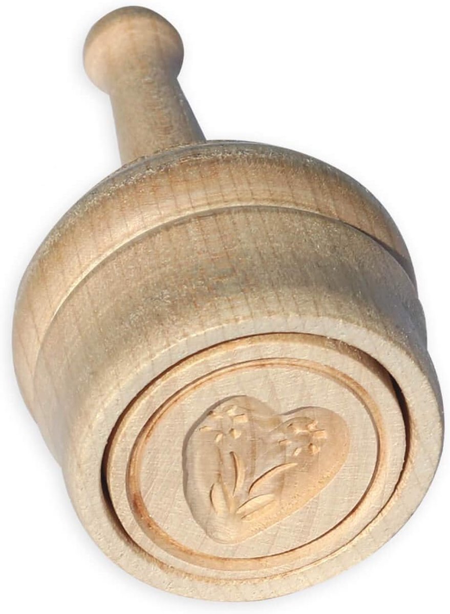 Kaese-selber.de Boterdoorsteekvorm stempel 30 gram hart hout 9cm boter
