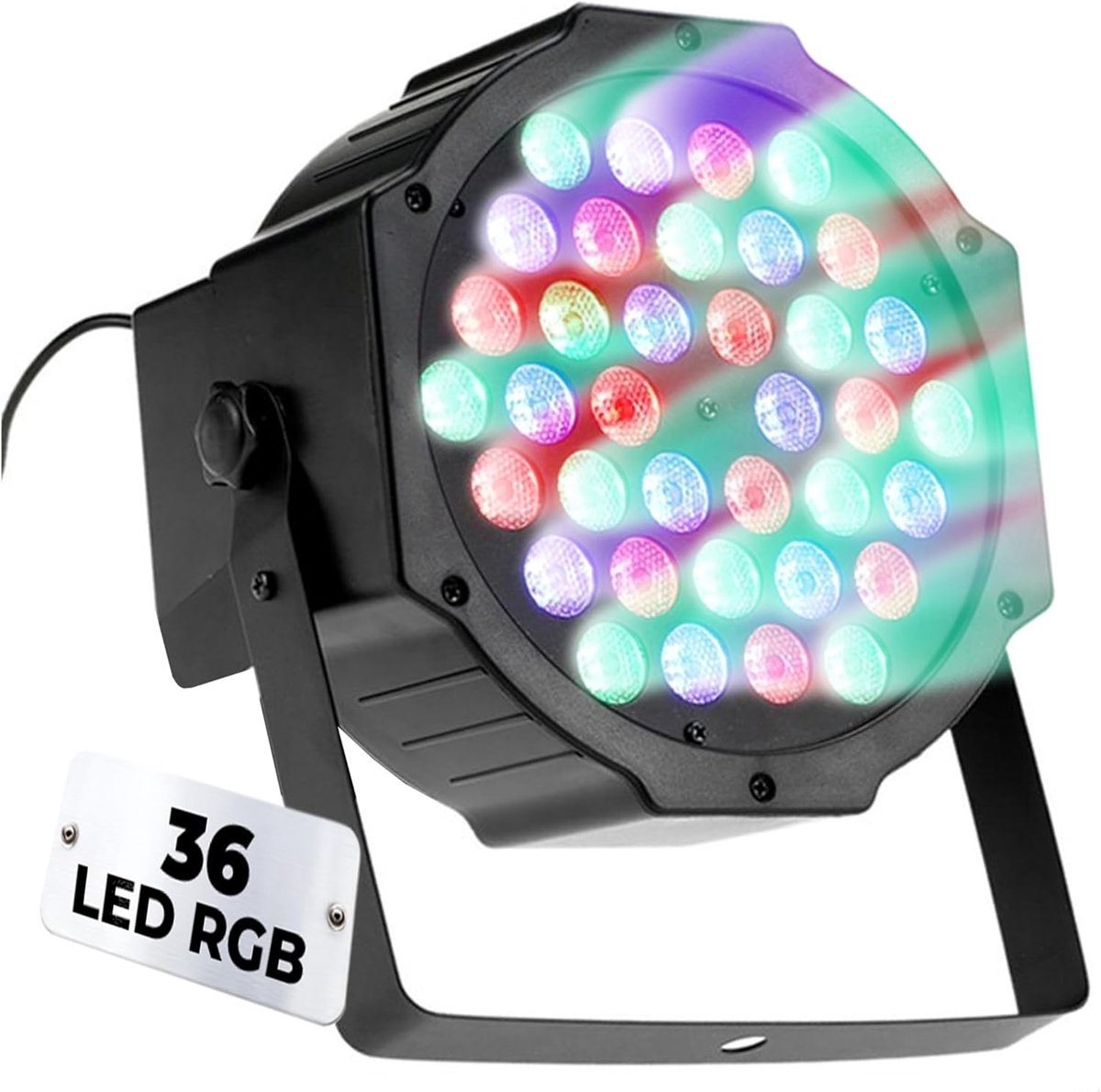 DI SALDI RGB-koplamp 36 W met 36 leds in verschillende kleuren, discotheek, kleursensor