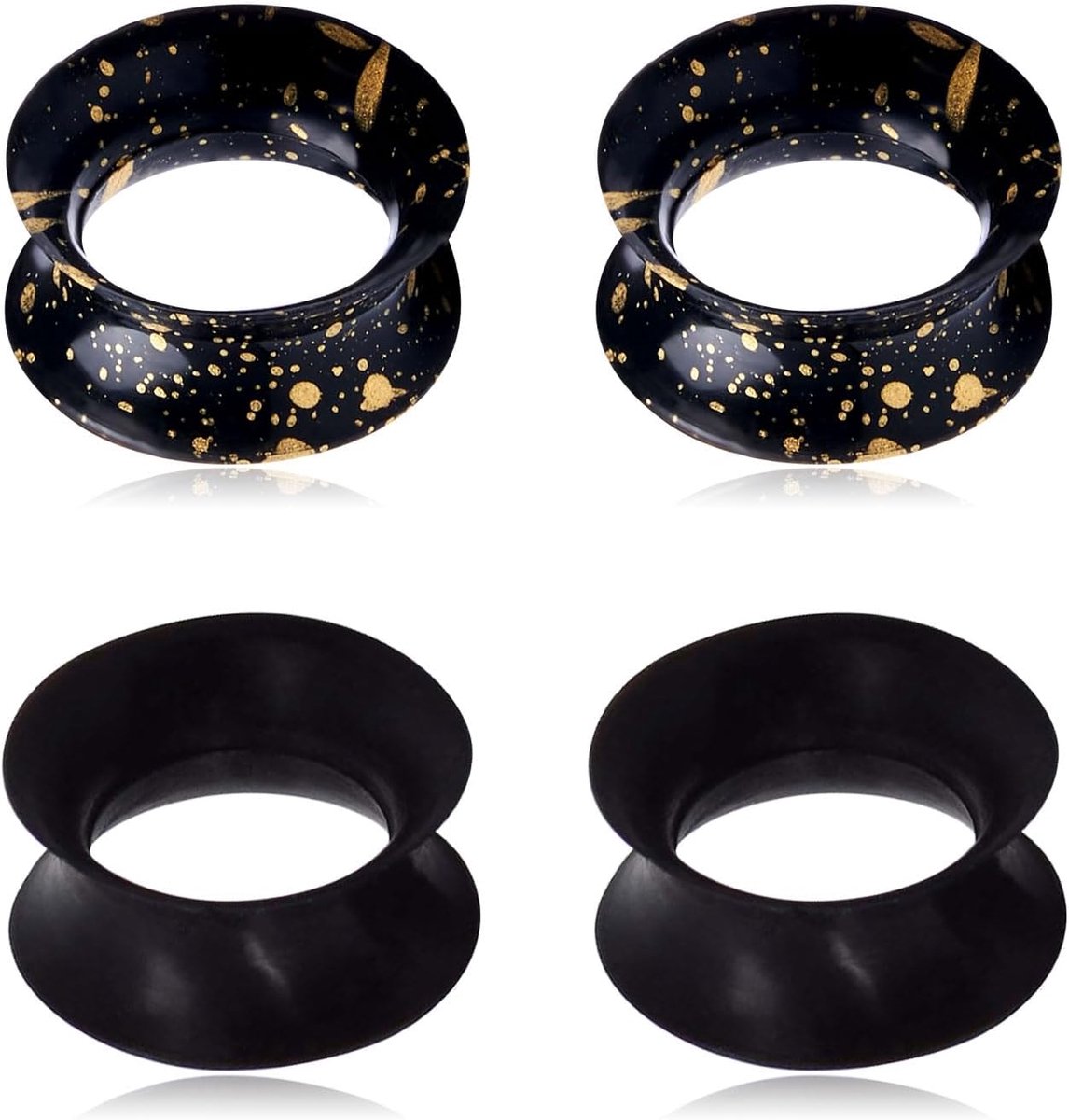 2 paar extra zachte siliconen flesh tunnel plug double flared 3-25mm