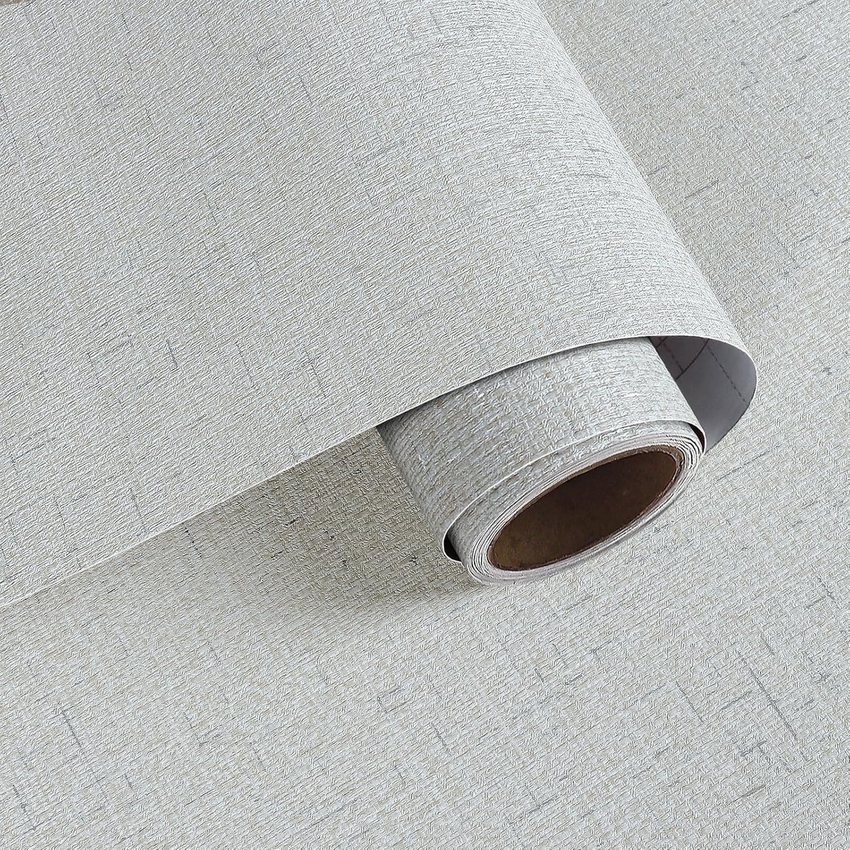 Behang met linnen textuur, zelfklevend, stoflook, 40 x 200 cm, zelfklevende folie voor meubels, plakfolie, meubels, mat, wandbehang, woonkamer, slaapkamer, behang, moderne plank, kastfolie