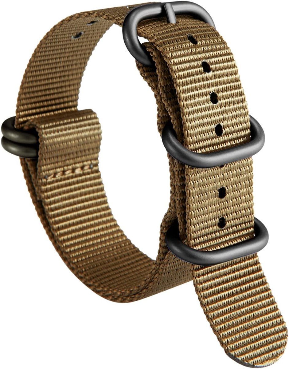 Nylon Horlogeband Dikke G10 Premium Ballistic Vervangende Band Meerkleurige Banden voor Heren Dames 18/19/20/21/22/23/24mm met Stevige 5 Ringsgesp Roestvrijstalen Gesp