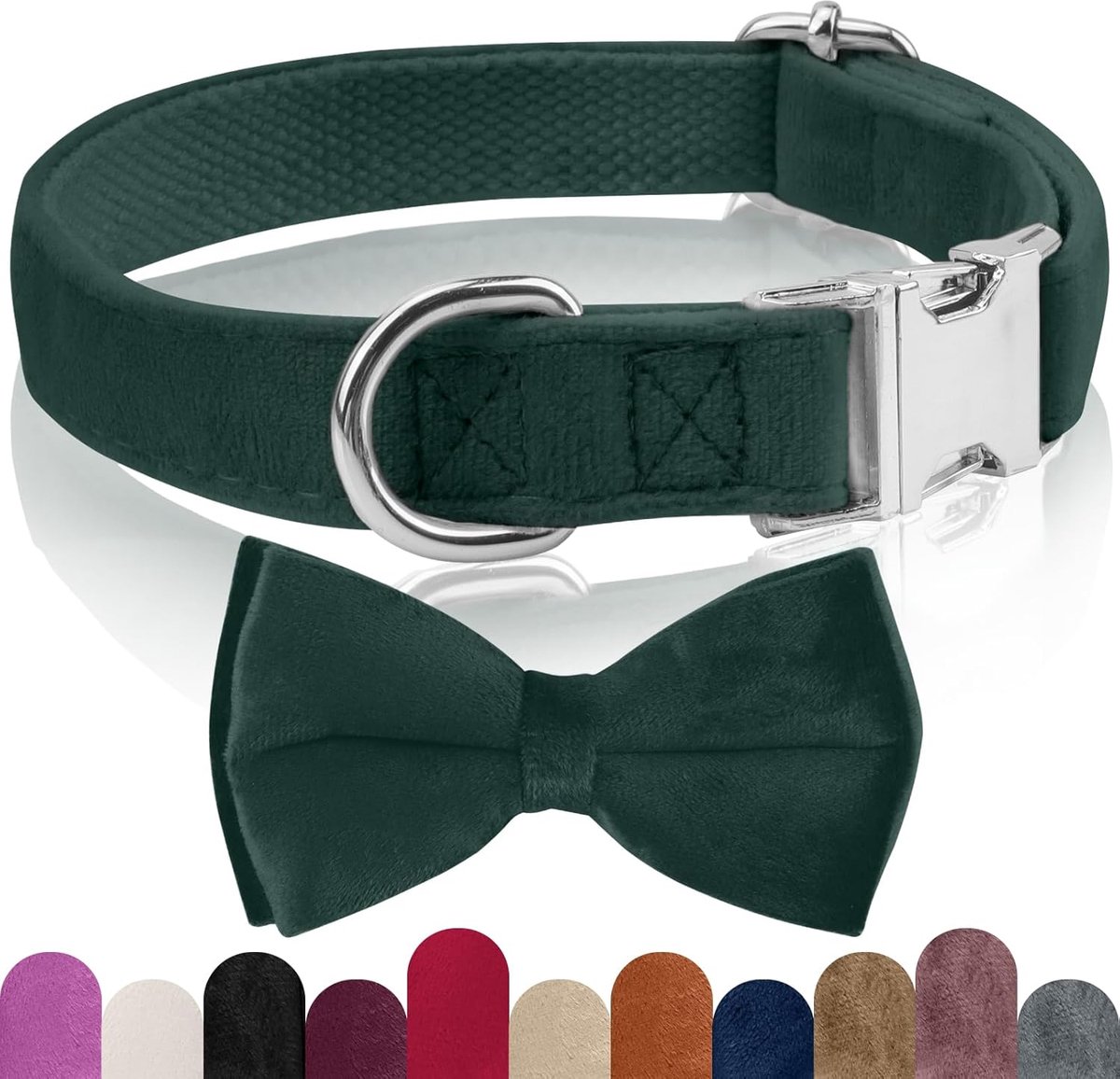 Hondenhalsband, met afneembare vlinderdas, comfortabele verstelbare fluwelen halsband, geschikt voor honden, kleine, middelgrote en grote honden, voor bruiloften, verjaardagen