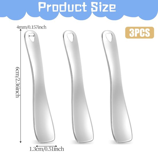 Spatels cosmetica, huidverzorging, cosmetica, lepel, beauty-scoop, herbruikbare mini-make-up applicator voor gezichtscosmetica, gezichtsmasker, crème, lotions en — afbeelding 5