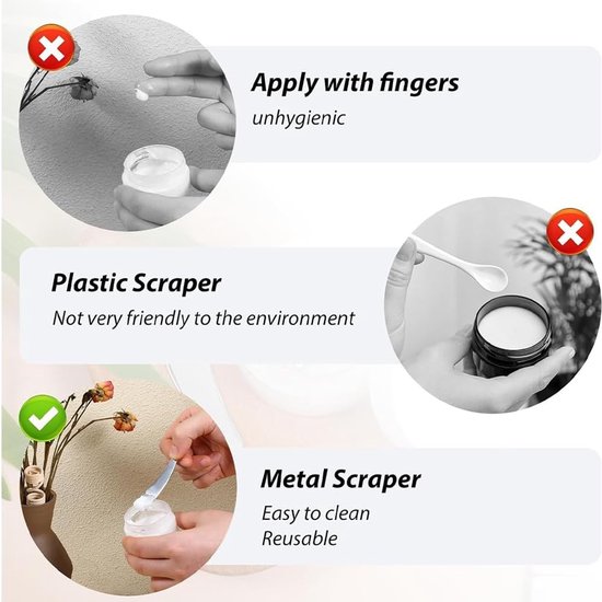 Spatel cosmetica - 4 stuks cosmetische spatel - roestvrij staal spatel cosmetica - herbruikbare gebogen spatel, roestvrij staal kleine cosmetische spatel cosmetische spatel mini make-up spatel voor — afbeelding 5