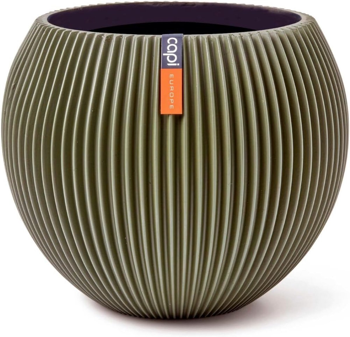 Vaas bal Groove 18x15 - Groen - Modern design - Perfect voor binnen en buiten gebruik - SnelShoppen