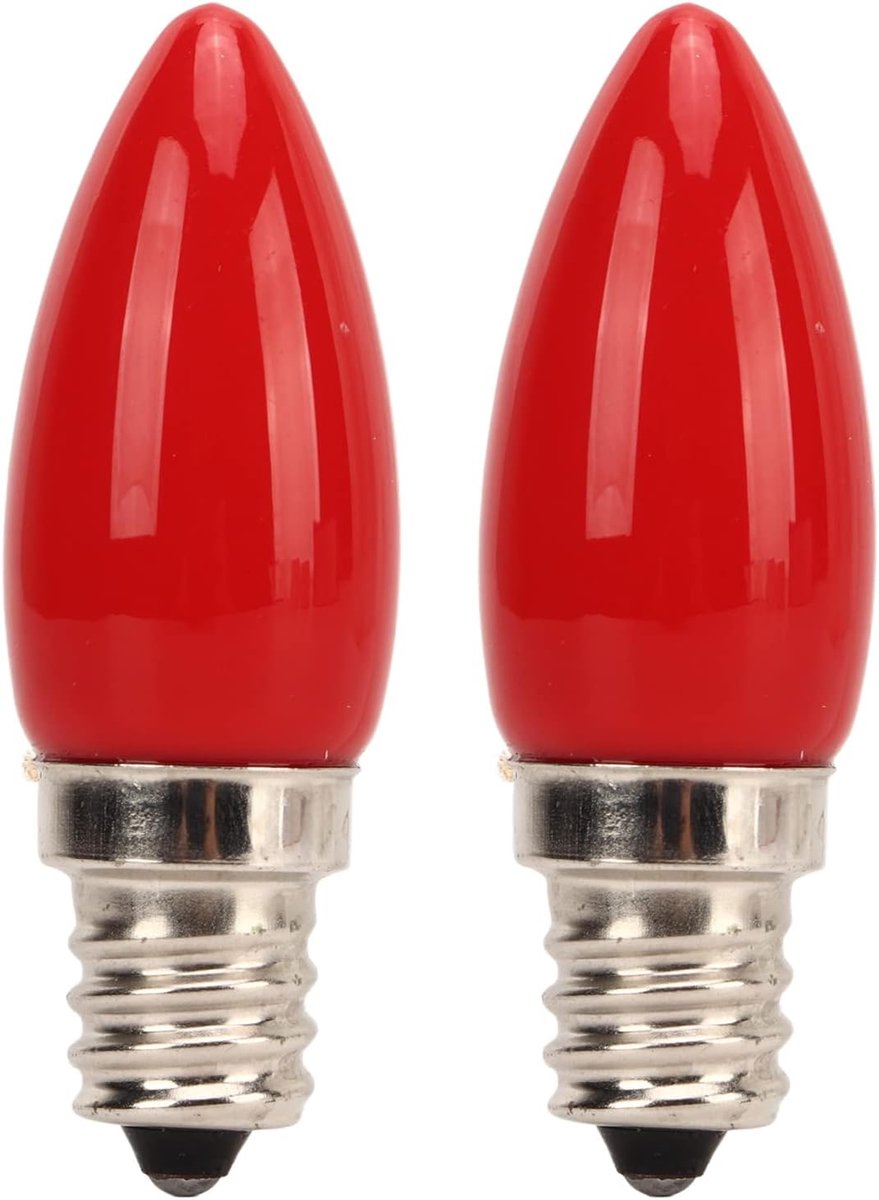 2 STKS LED-kandelaarslampen, E12 4 LEDS Glazen Kroonluchter Gloeilamp Kaarslamp Voor Plafondwandkandelaar Rood, 220 V 1,5 W