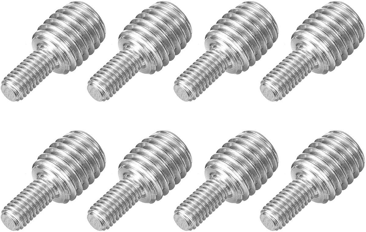 M5 x 10 mm tot M10 x 10 mm dubbelzijdige schroefdraadbouten, 8 stuks 304 roestvrij staal schroefdraad verloopadapter voor meubelmachinemontage bevestiging