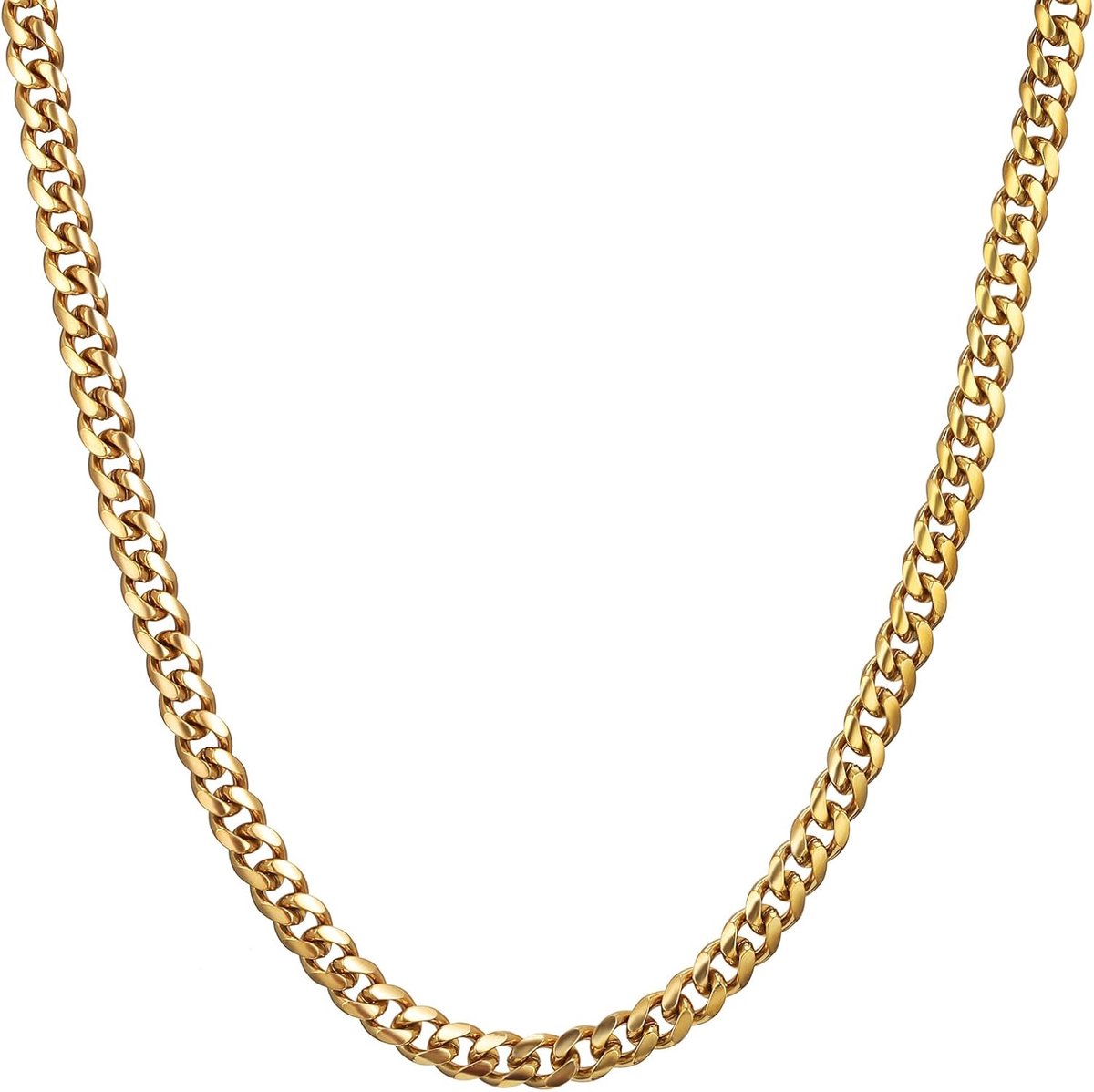 Stevige ketting voor heren, 3-9 mm breedte, zilver/goud/zwart, 316L roestvrij staal, 45-65 cm, Cubaanse schakelketting voor heren, dikke hiphop-sieraden met sterke sluiting, voor mannen