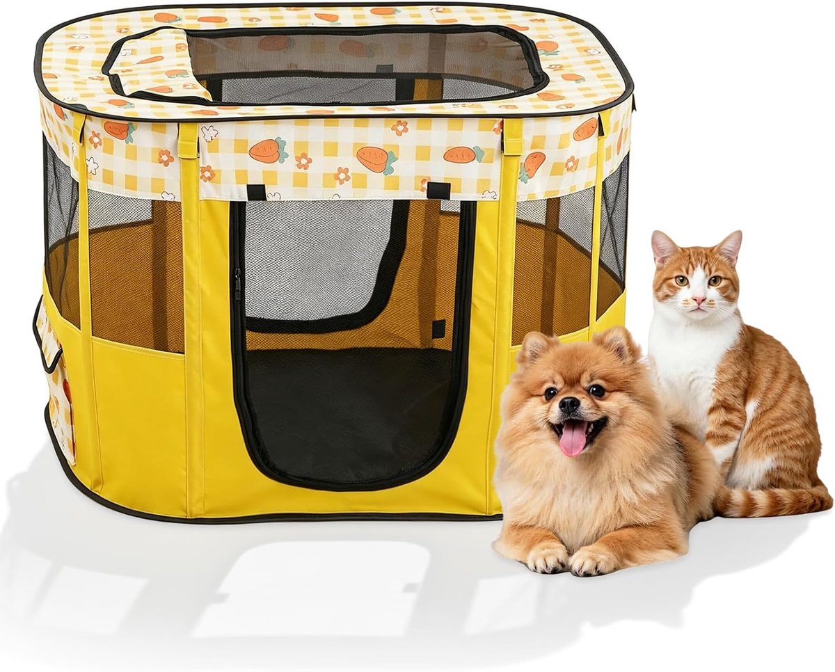 Dierenbox, 70 x 55 x 40 cm, opvouwbaar, puppybox, dierenbox, hond, kat, Oxford-weefsel, huisdierhek voor hond, katten, hazen en kleine dieren, binnen en buiten