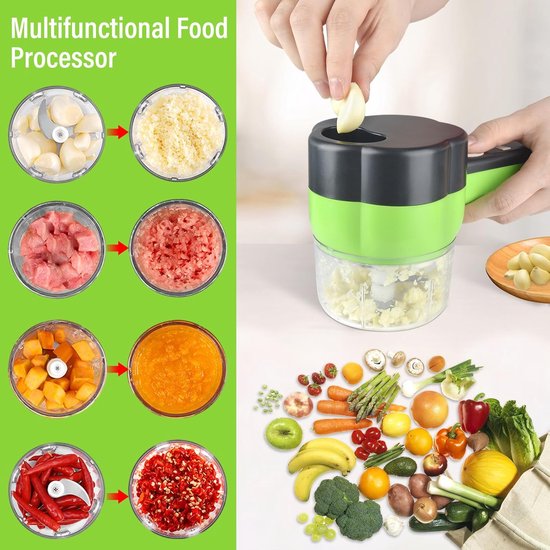Mini-blender, bloemenkeukenmachine voor groente, draagbare keuken, keukenmachine en blender met USB-oplaadfunctie voor fruit, peper, chili, groente, ui, vlees — afbeelding 3