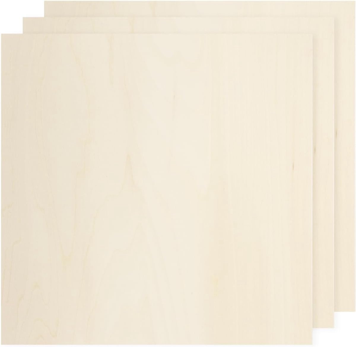 Lindehouten platen, 3 stuks, 150 x 150 x 5 mm, onbehandelde houten platen, multiplex voor knutselwerk, lasersnijden met gladde oppervlakken
