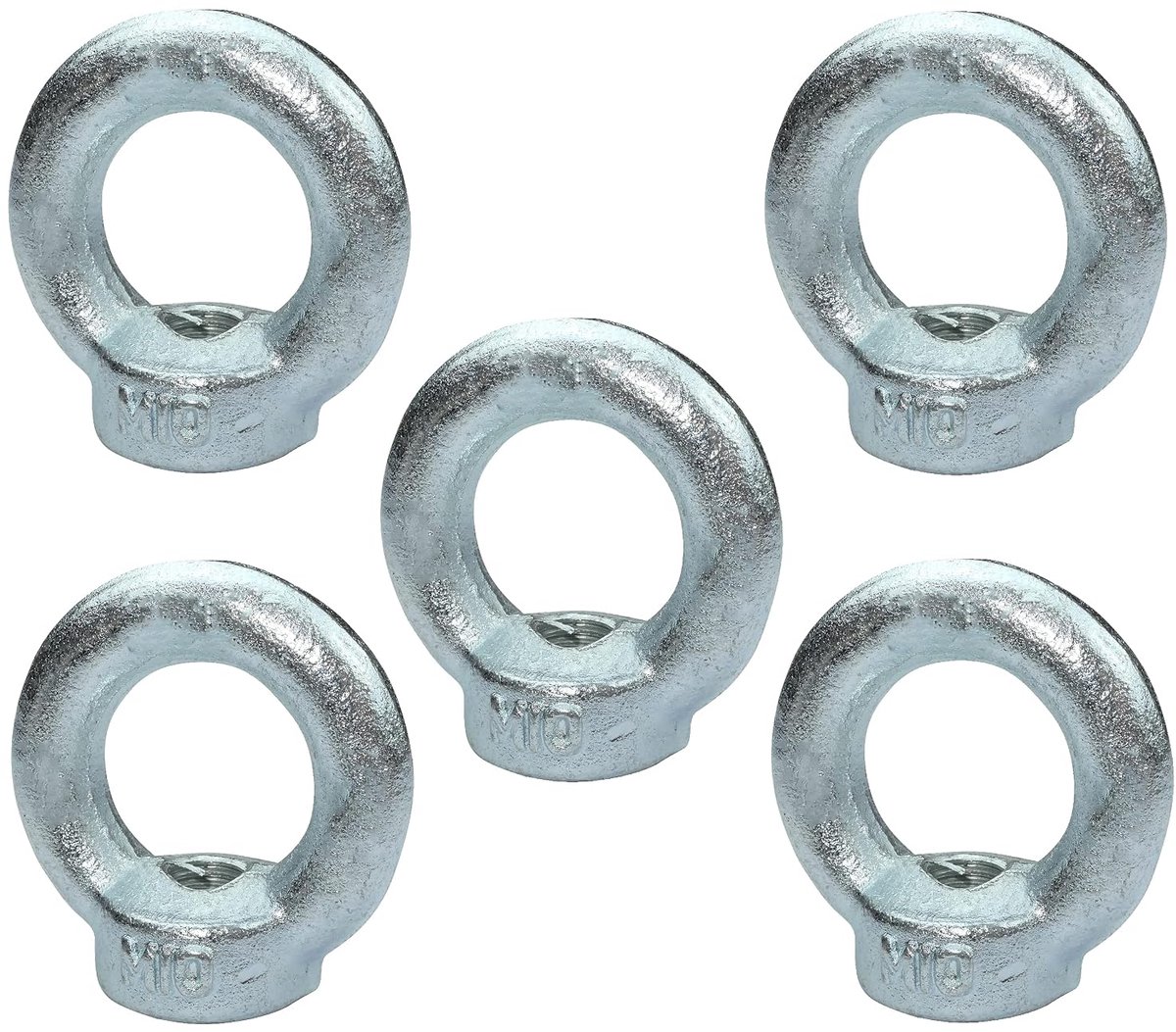 - Set van 5 - oogmoer M10 - hefring - verzinkt staal - metrische schroefdraad - DIN 582-230kg - kleur zilver - C49728
