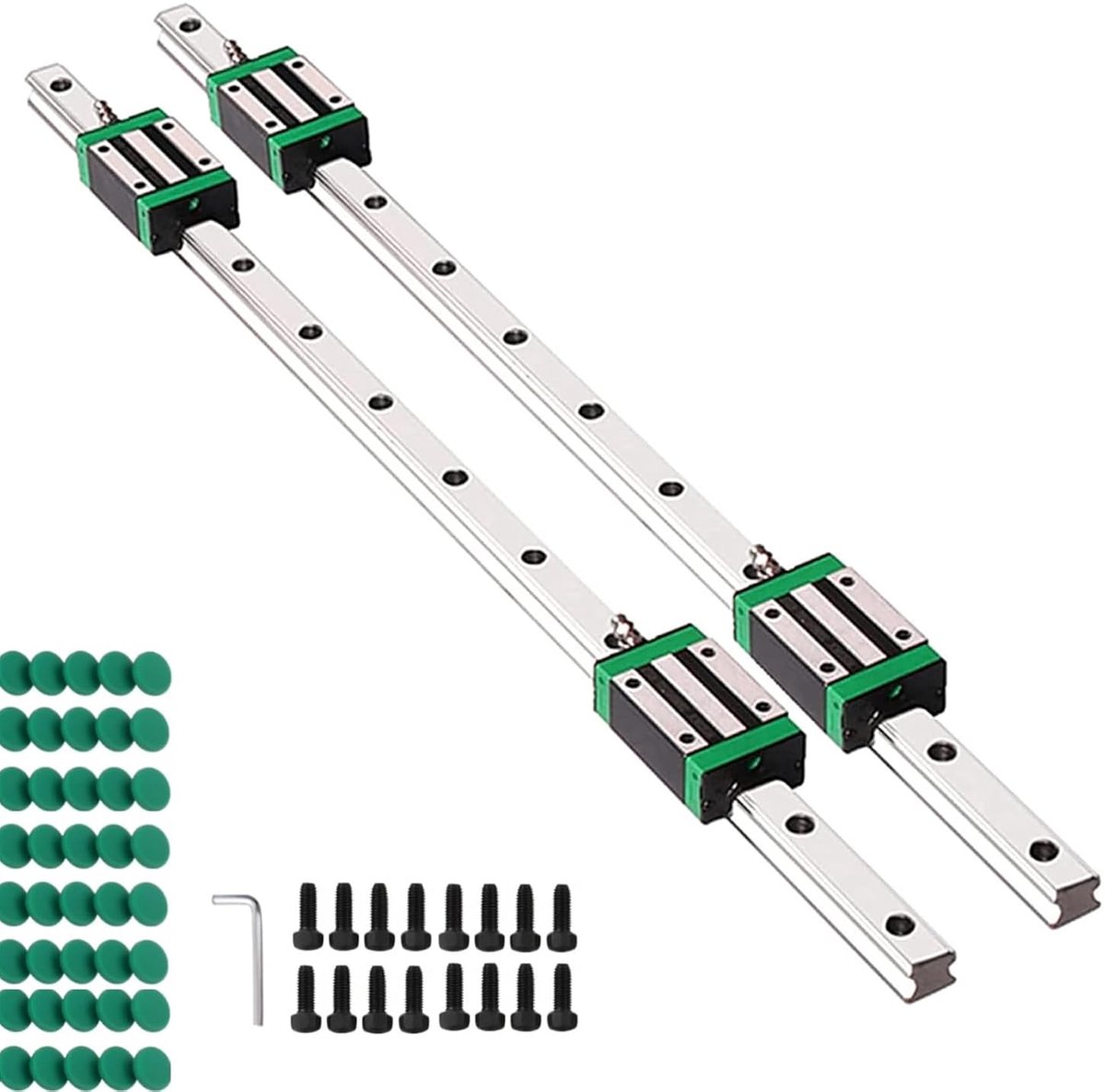 geleiding, HGR20, 600 mm, lineaire rail, met 4 stuks HGH20CA glijblok voor 3D-printers, CNC-machines, elektrische apparaten, medische machines, 2 stuks