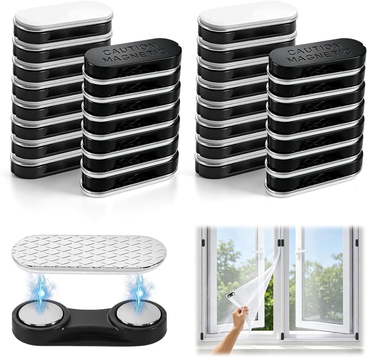 Vliegenclips Pack van 30 - Magnetische Gordijnsluiting - Duurzaam en weerbestendig - Ideaal voor keuken en woonkamer - ShopVlot