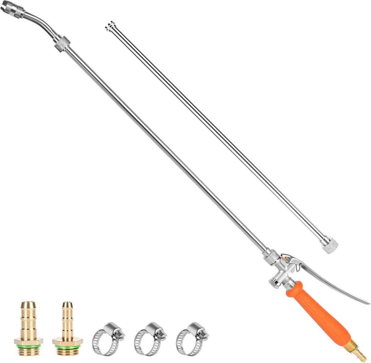 SnelShoppen - Spray Stang 112cm Tuin Spuit Stang, Metalen Verstelbare Spuitmond, Universele Vervangingsstang 3/8 Inch & 1/4 Inch, Drukreiniger Spuitla