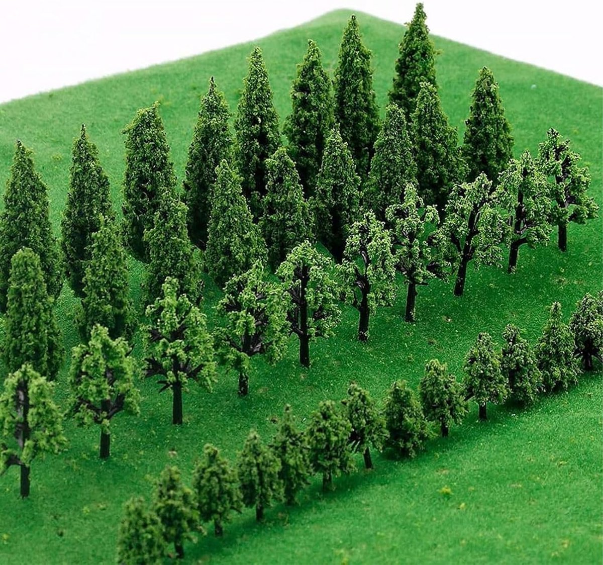 Model bomen miniatuur 50 stuks - plastic - flexibel en duurzaam - ideaal voor diorama's - ShopVlot