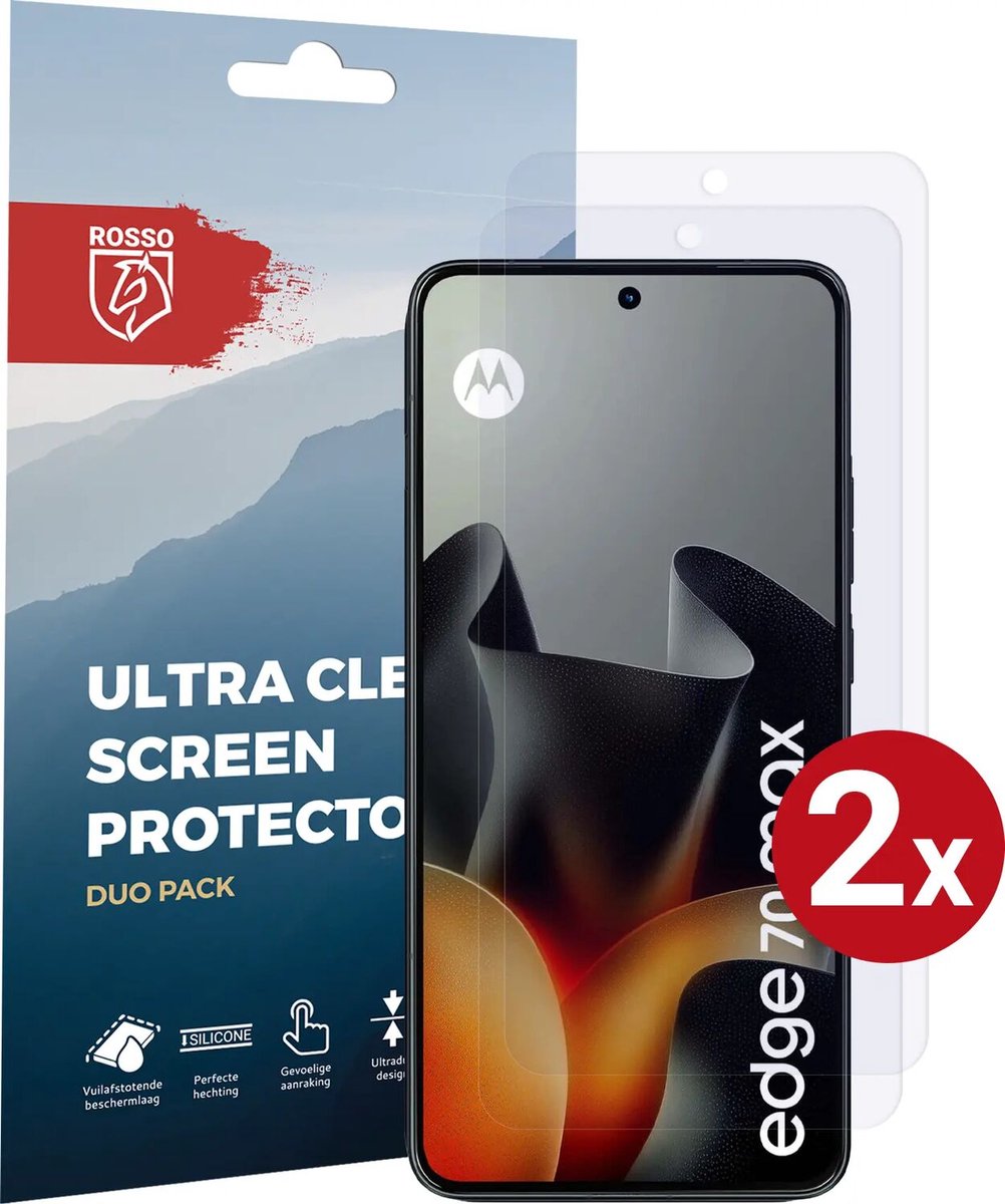 Rosso Screen Protector Geschikt voor Motorola Edge 70 Max | Ultra Clear Duo Pack | TPU Folie | Case Friendly Beschermfolie | 2 Stuks