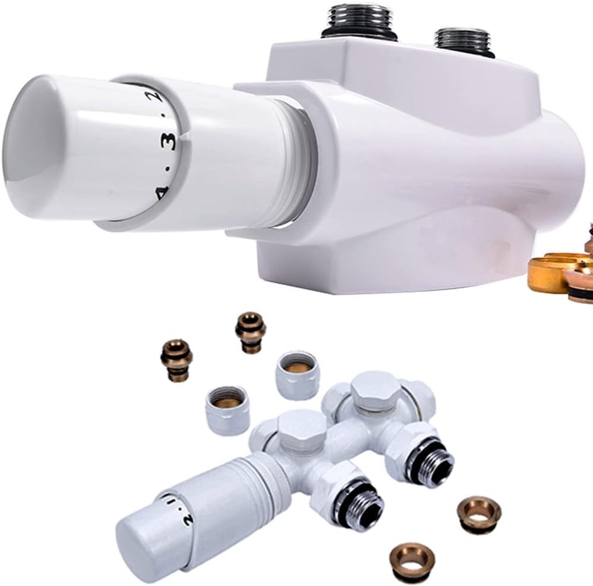 Multiblock set met thermostaat G1/2 inch 50mm - hoogwaardige kwaliteit - eenvoudig te installeren - ShopVlot