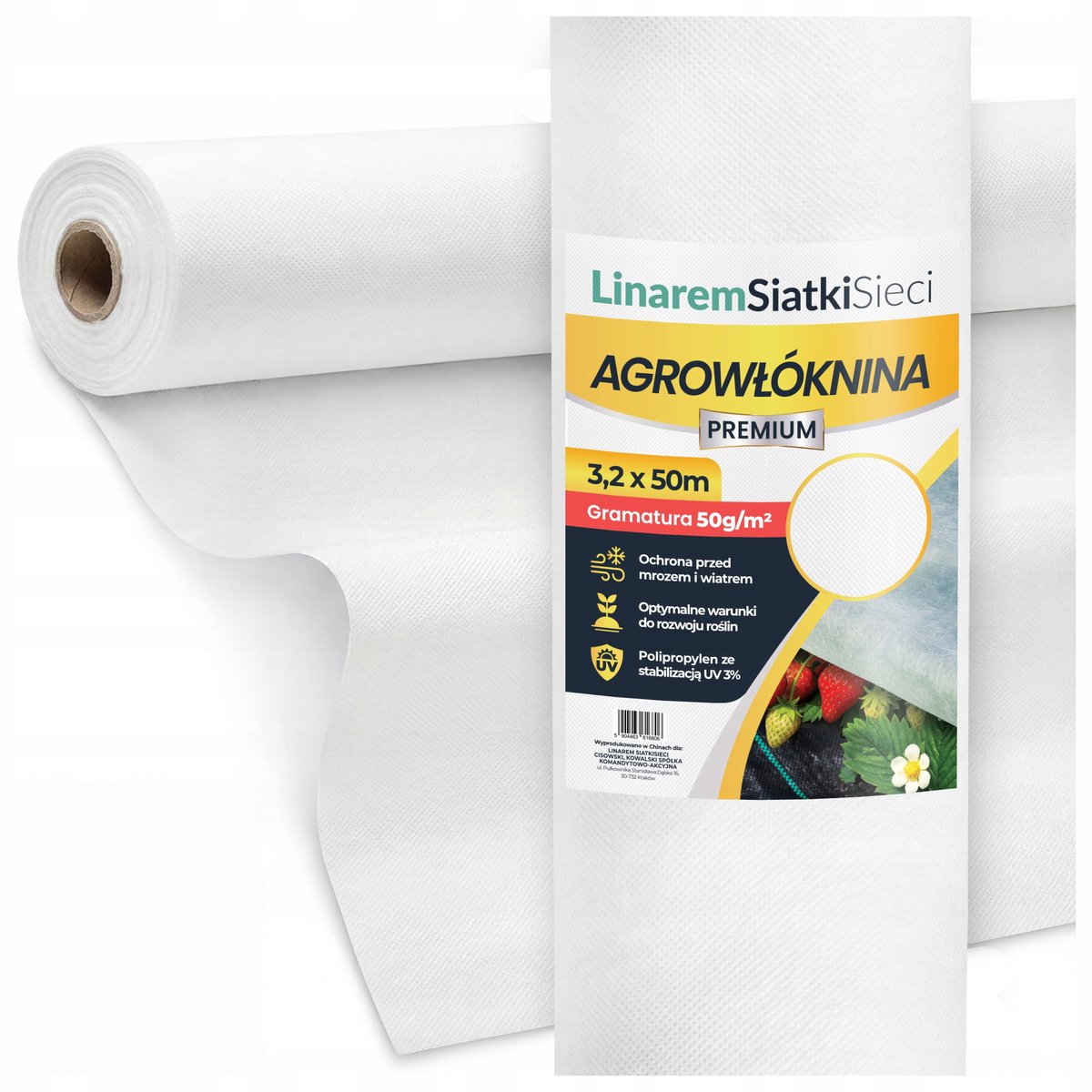Agrotextiel Wit 3,2x50m Premium 50g/m² UV-bestendig