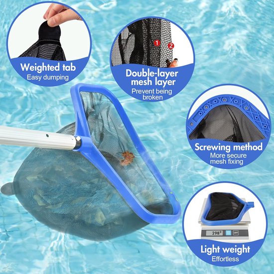 Grond Landing Net voor Zwembad - Dubbele Diepe Net - Lichtgewicht Kunststof - Eenvoudig Pool Onderhoud - ShopVlot — afbeelding 5
