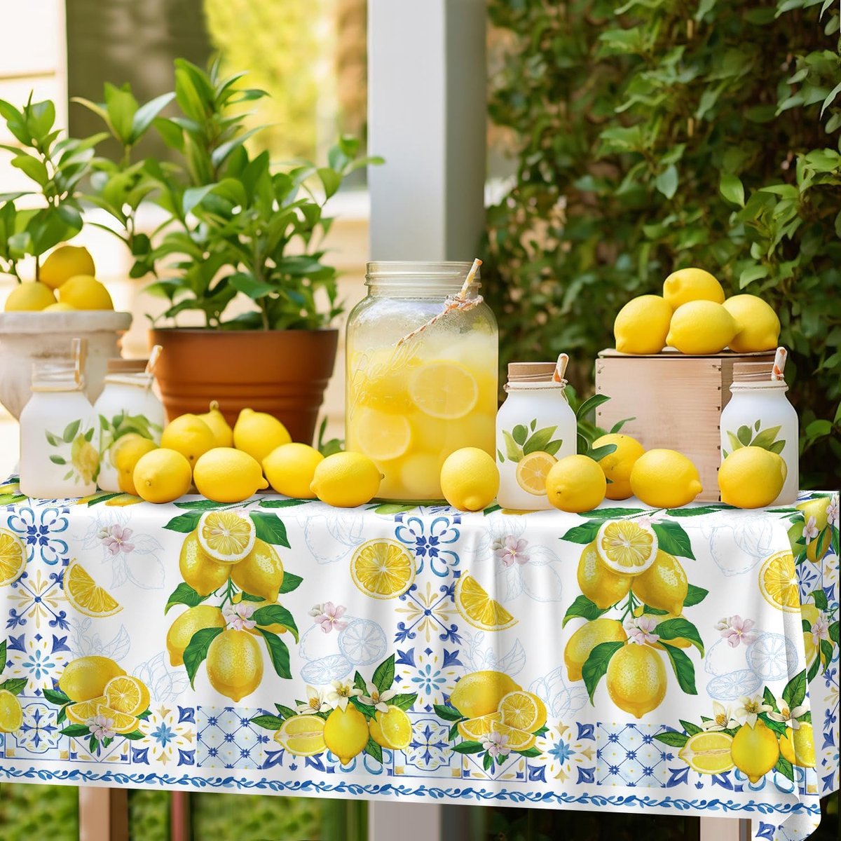 Tafellaken Capri Citroen 130 x 220 cm - Wegwerp - Zomer thema - Perfect voor feesten - ShopVlot