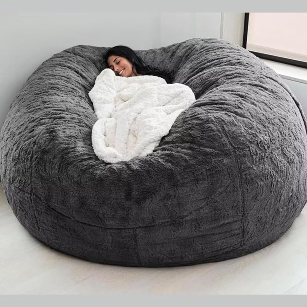 Zitzak cover 7 voet - fluffy en knuffelbaar - wasbaar - perfect voor woonkamer - ShopVlot