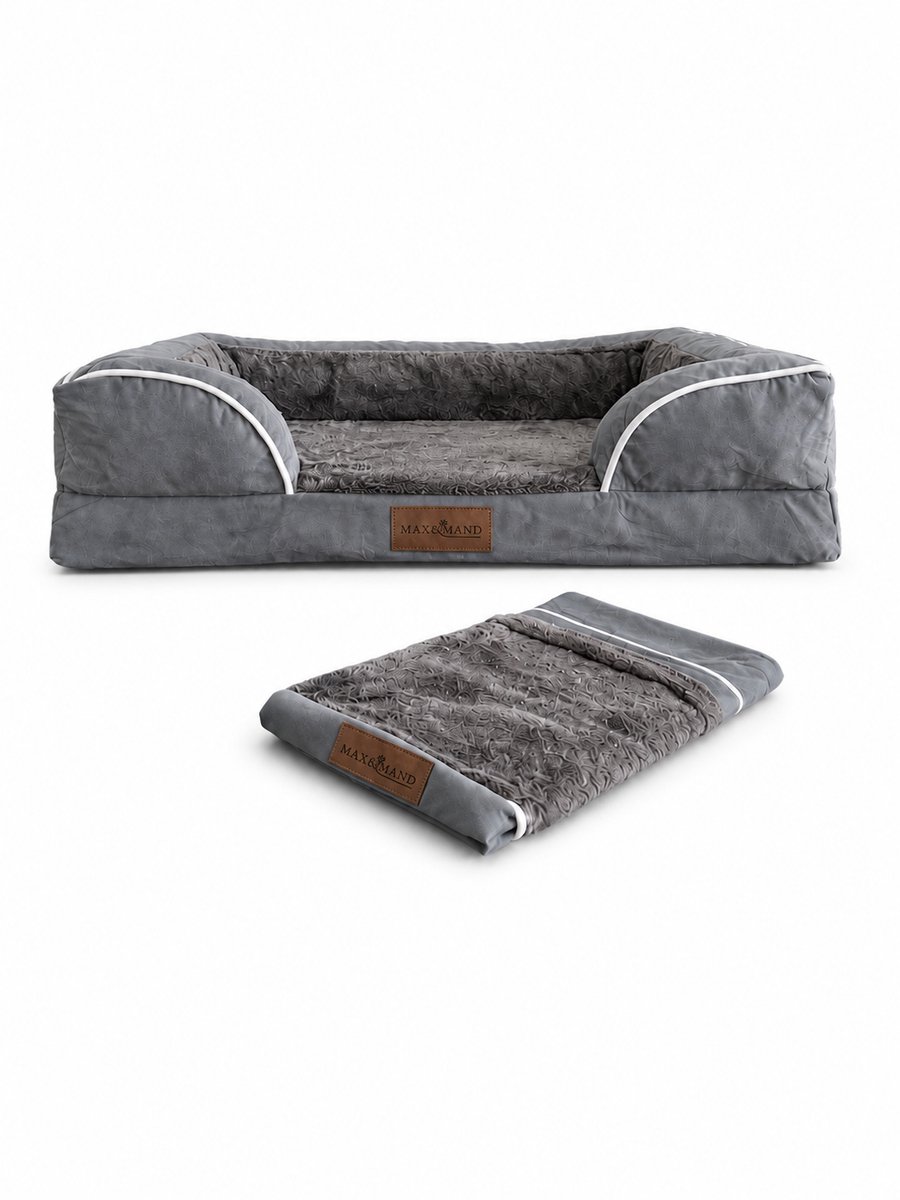 Hondenmand Hoes L Max&Mand – Afneembaar en Wasbaar op 30°C Grijs