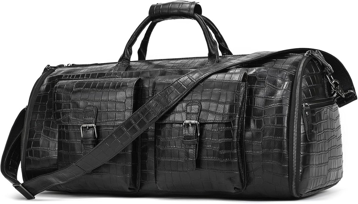 Reistas voor mannen - Echt leer - Weekendtas met schoenencompartiment - Ideaal voor korte reizen - ShopVlot