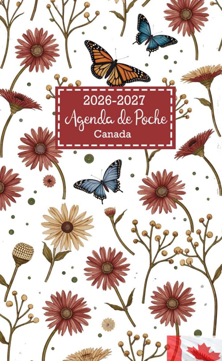 Agenda de poche 2026-2027 - A6 formaat - bloemenomslag - met feestdagen en inspirerende citaten - ShopVlot