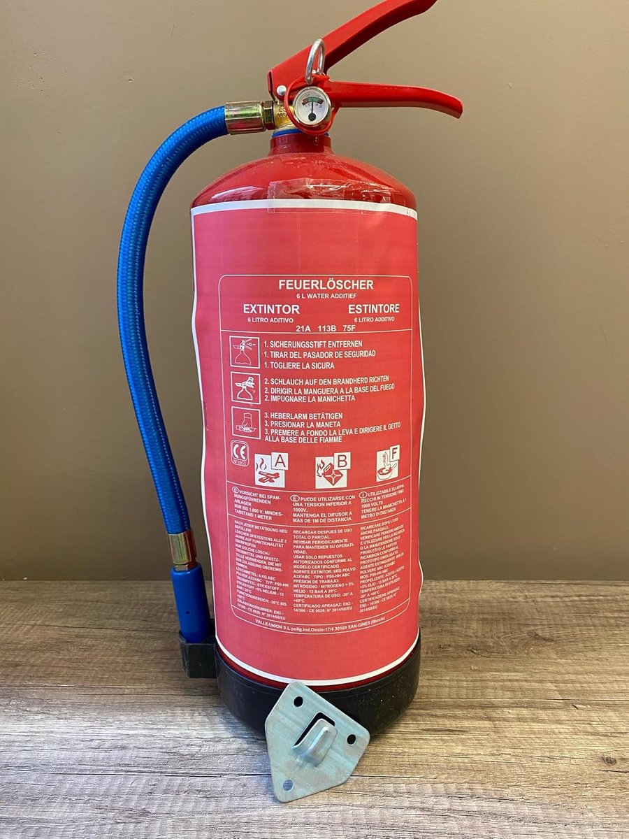 Brandblusser 6 liter - spray waterfoam met ABF toevoeging - CE standaard - veilig blussen - ShopVlot