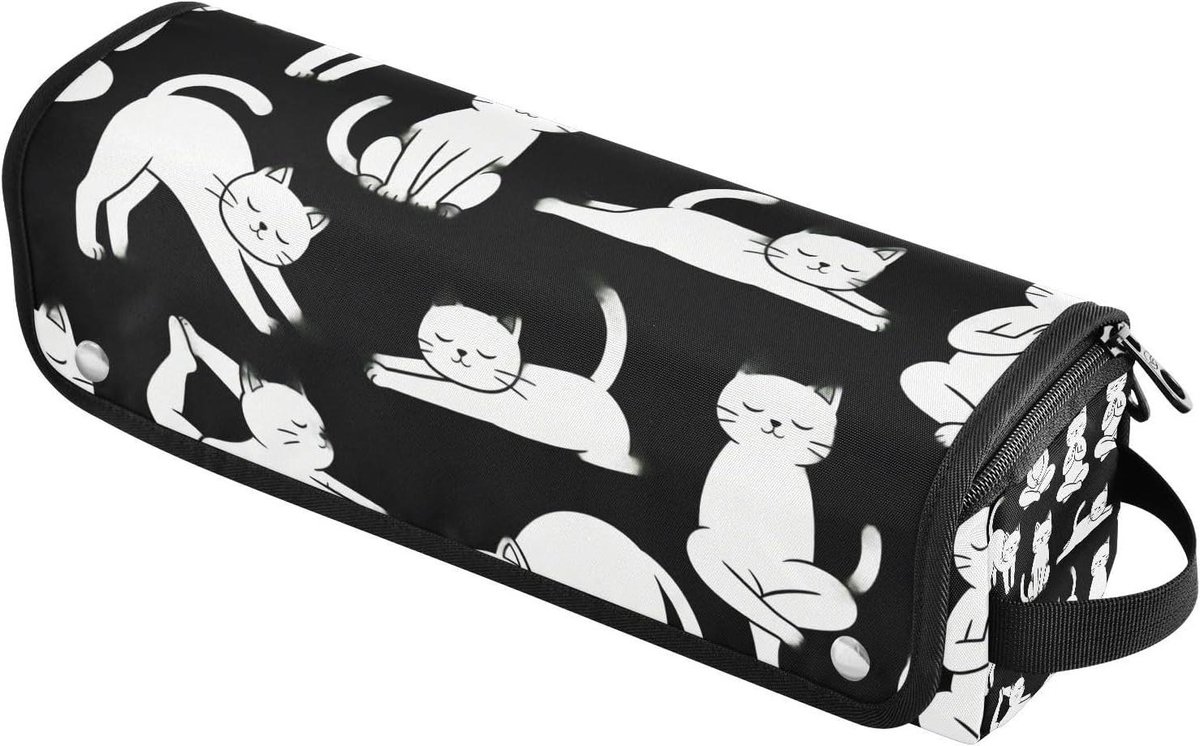 Reistas Haargereedschap - Organizer Tas - Styling Beschermen - Hittebestendige Mat - 37 x 10 cm - Zwart-wit