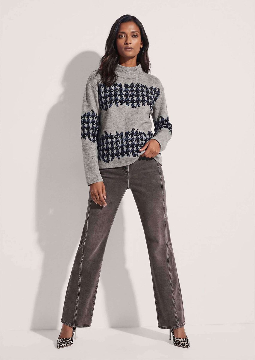 MADELEINE Overhemd Jacquard-sweatshirt met hanenpootmotief