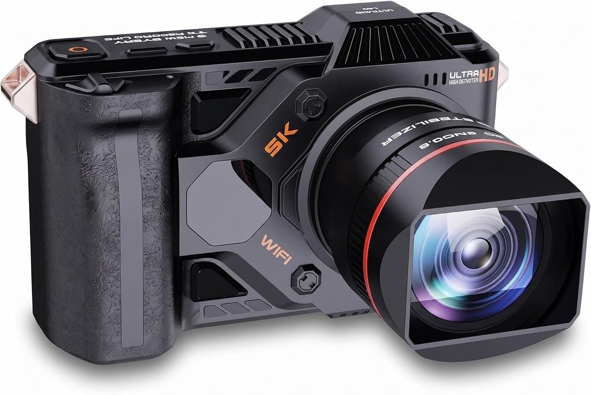 Digitale camera 5K - 5G WiFi 50MP - 16:9 retro design - perfect voor reizen - ShopVlot