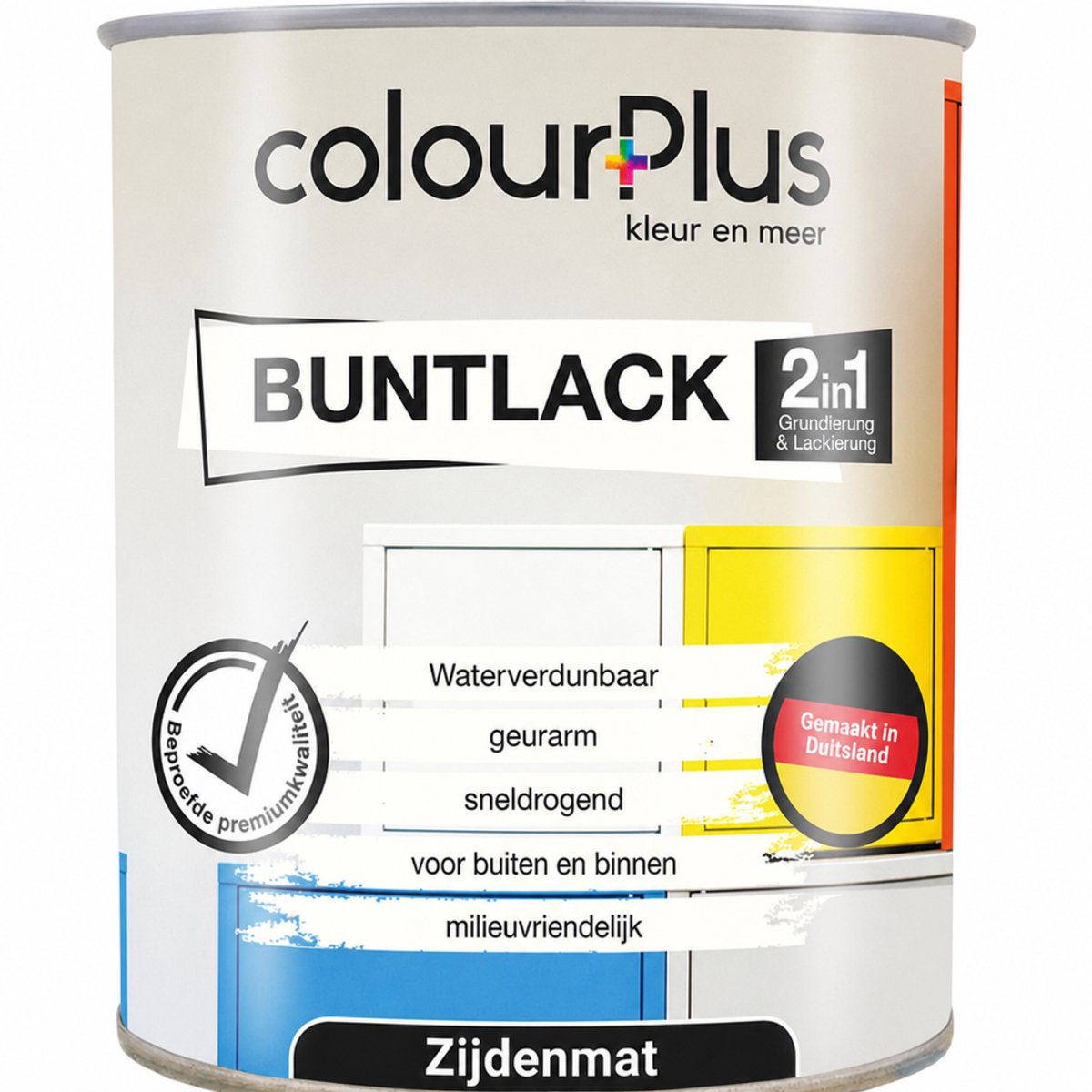 ColourPlus Lakverf - Dekkende Verf - Acrylverf - 2-in-1 - Weerbestendig - Zijdeglans - Ivoor - 750ml