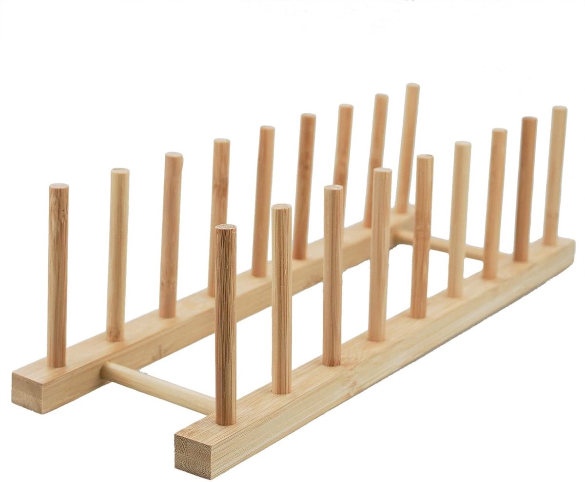 Bordenrek 8 slots - Bamboehouten snijplankhouder - Organisator voor keuken - Ruimtebesparend en praktisch - ShopVlot