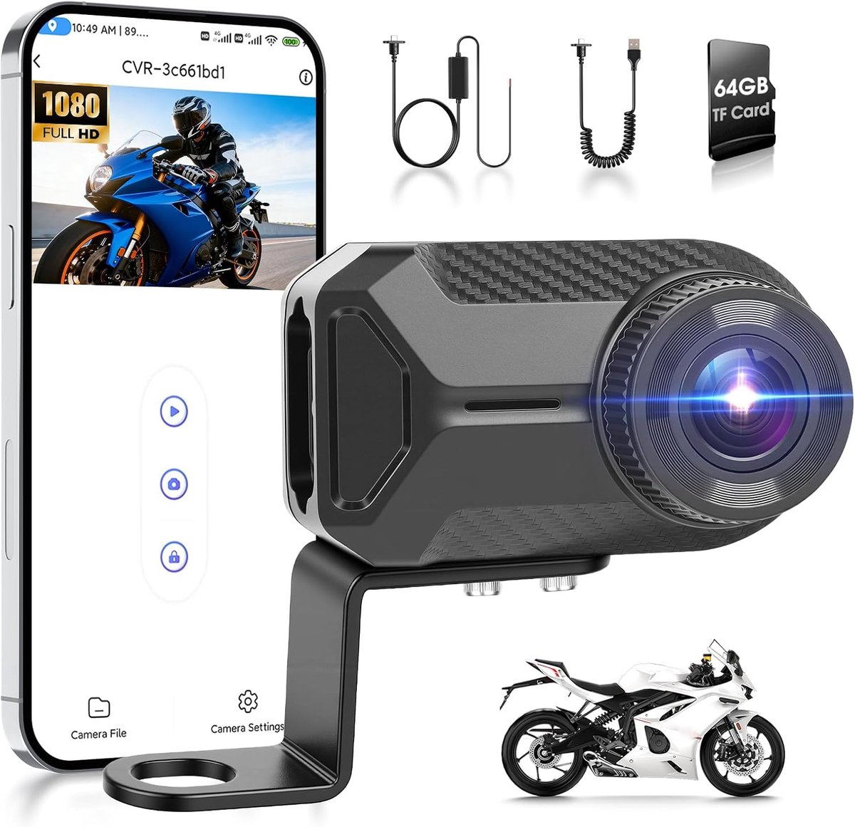Motorcycle Dashcam 1080P HD - Waterdicht IP66 - 110° Groothoek met Nachtzicht - Ideaal voor betrouwbare ritregistratie - ShopVlot