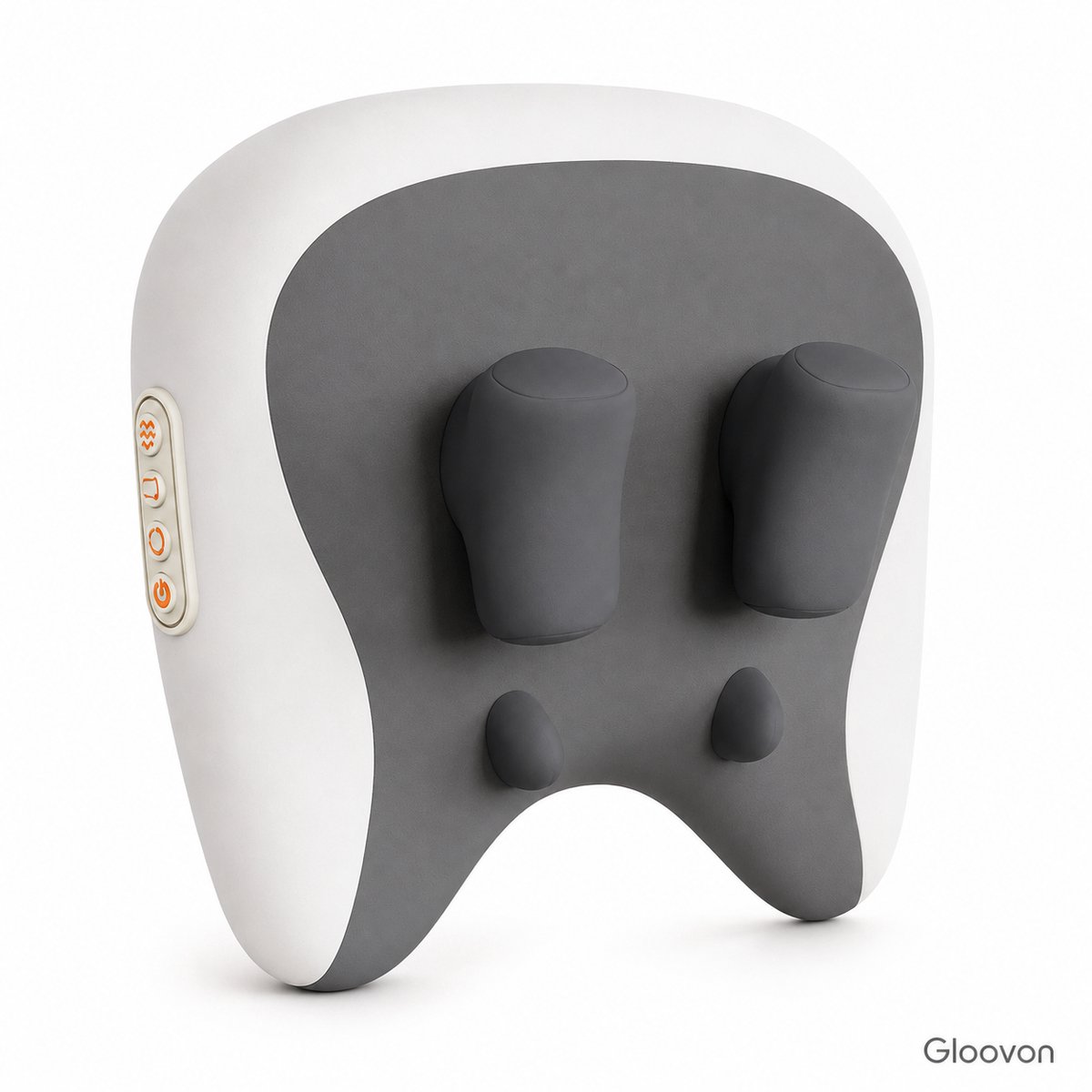 Gloovon Nekmassage Apparaat Draadloos - Shiatsu Massagekussen voor Nek Schouders en Rug - USB-C Oplaadbaar - 4 Massagekoppen - Grijs