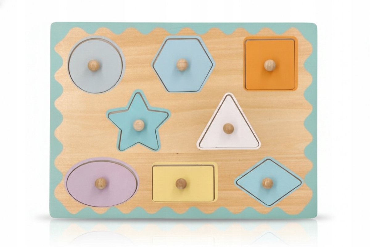 Houten Puzzel met Vormen en Dieren - Educatief Speelgoed voor Peuters