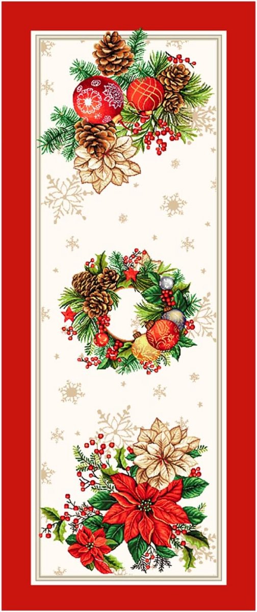 Tafelloper 135 x 45 cm - chenille-stof - gezoomd - perfect voor feestelijke decoratie - ShopVlot