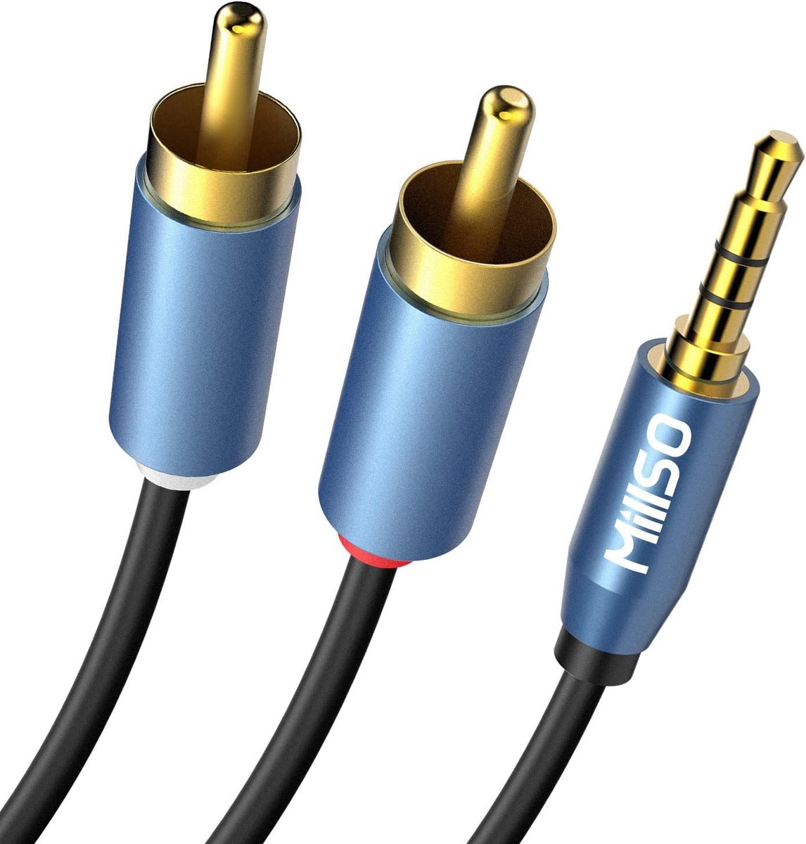 RCA naar Jack kabel stereo audio 5M - 3,5mm jack naar 2 Chinch RCA - goudplated metalen stekker - optimaal geluid - ShopVlot