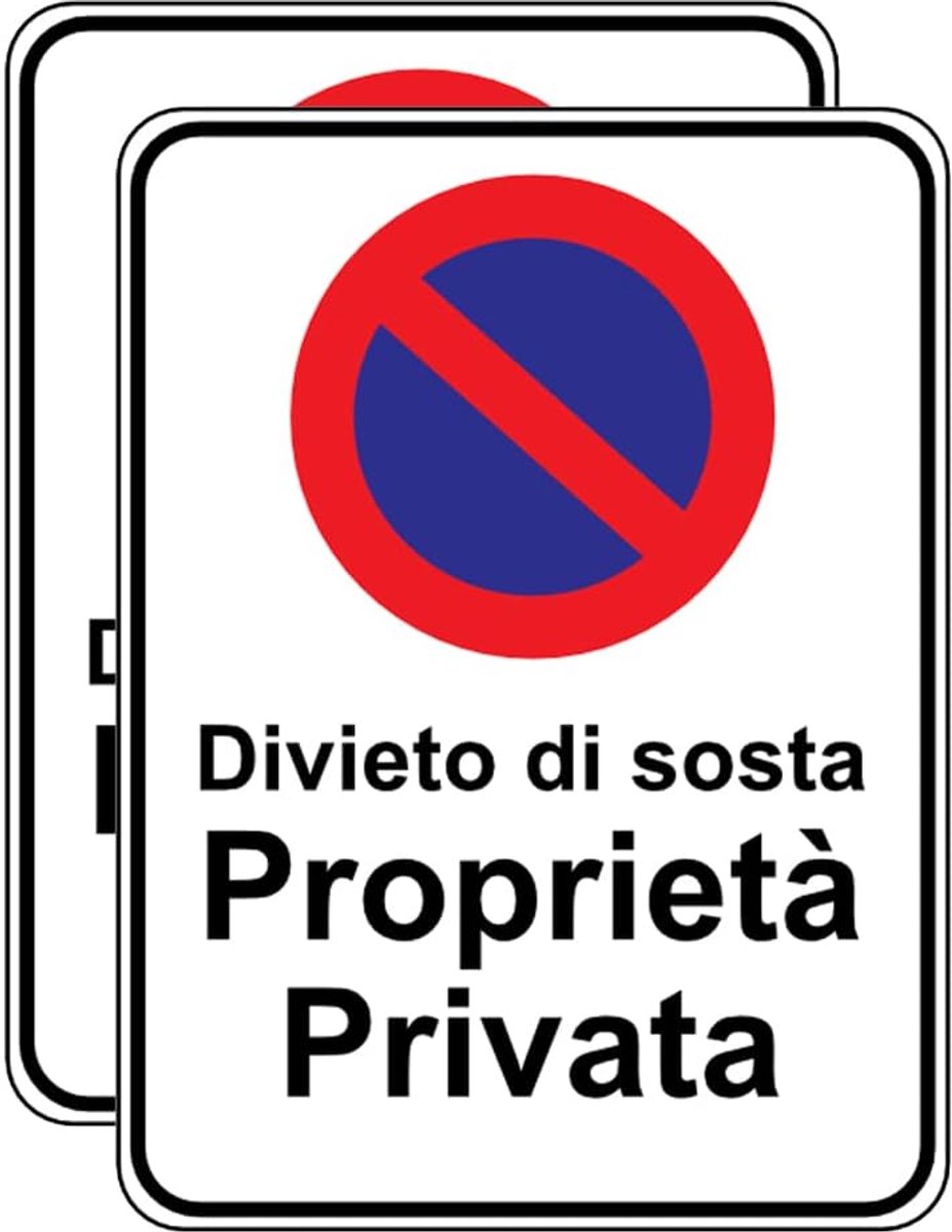 NO PARKING bord 150mm x 200mm - zelfklevend vinyl - waterdicht - eenvoudig aan te brengen - ShopVlot